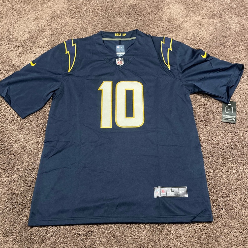 Los Angeles Chargers Justin Herbert Jersey. Navy Alternate. Mens Large. New.